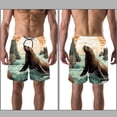 thumbnail image 3 of luoweisi Men's Beach Shorts Quick Dry Swim Trunks with Mesh Lining Sea Lion XL, 3 of 5