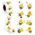 thumbnail image 2 of IGEED 500pcs Cute Bees Stickers Roll,8 Patter Stickers for Kids Sticker Roll,Cute Bees Stickers Boys Girls Kids Gift,Sticker Roll for School Classroom Home, 2 of 11