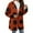 Orange, variant on Women's Fuzzy Fleece Jacket - Oversized Plaid Sherpa Cardigan with Hood, Open Front Coat for Fall and Winter Gray S
