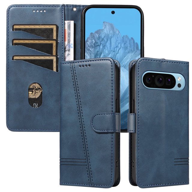 Phone Case for Google Pixel 9 5G Magnetic PU Leather Card Slots Durable Wallet Cover