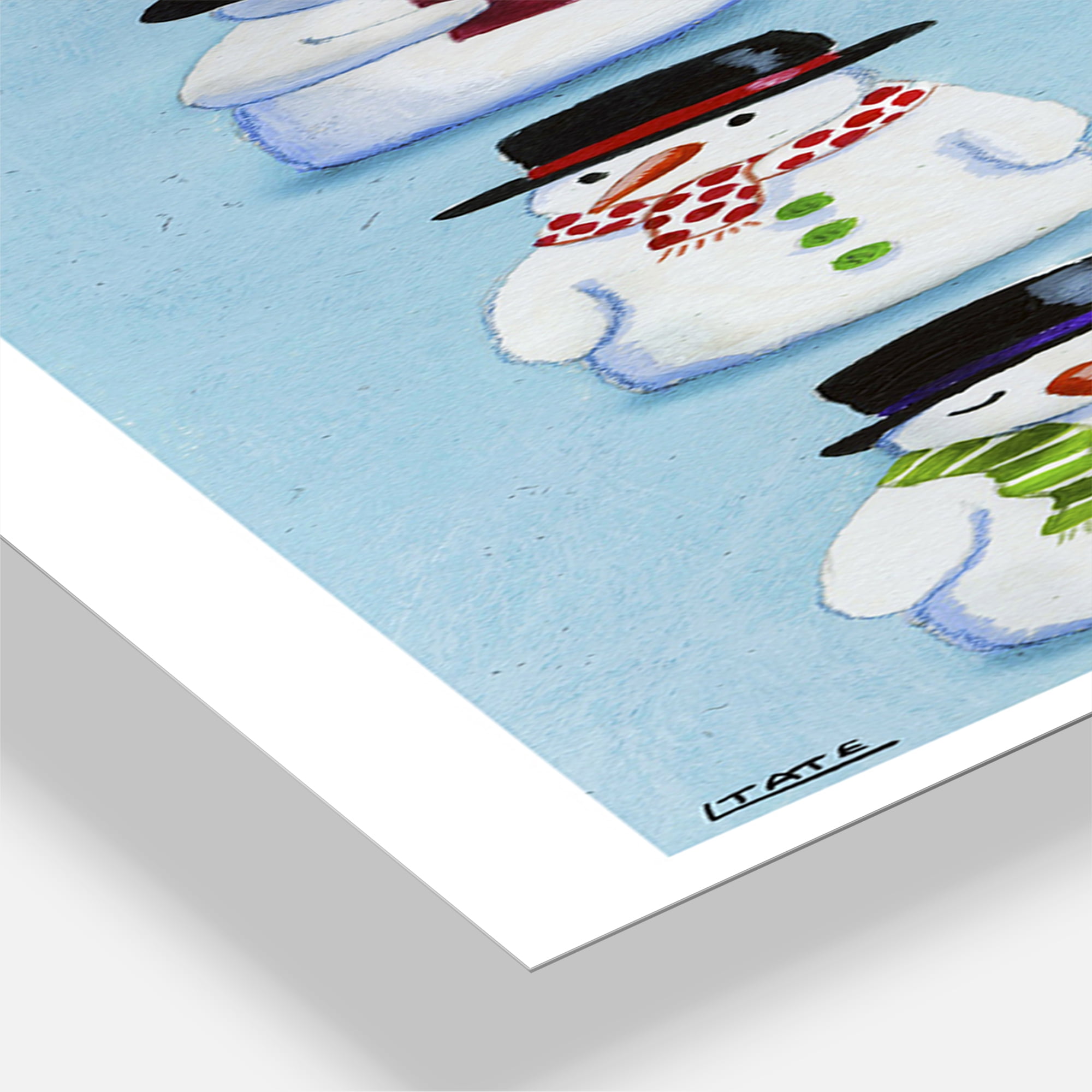 Designart 'The Melting Snowmen' Oversized Modern Wall Clock
