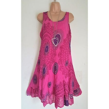Women Printing Sleeveless Sun Dress Floral Printed Tunic