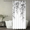 thumbnail image 3 of Stall Gray and White Eucalyptus Shower Curtain Watercolor Grey Floral Plant Leaf Shower Curtains for Bathroom Botanical Flower Waterproof Fabric Bath Curtain Decor (Black, 36'''' x 72''''), 3 of 6