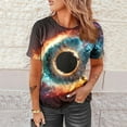 thumbnail image 2 of Penkiiy Galaxy Printed Shirt,Women's Shirts Unisex 3D Graphic Print Fashion T-Shirts for Adults Teens Novelty Casual Tee Tops M Multicolor, 2 of 6