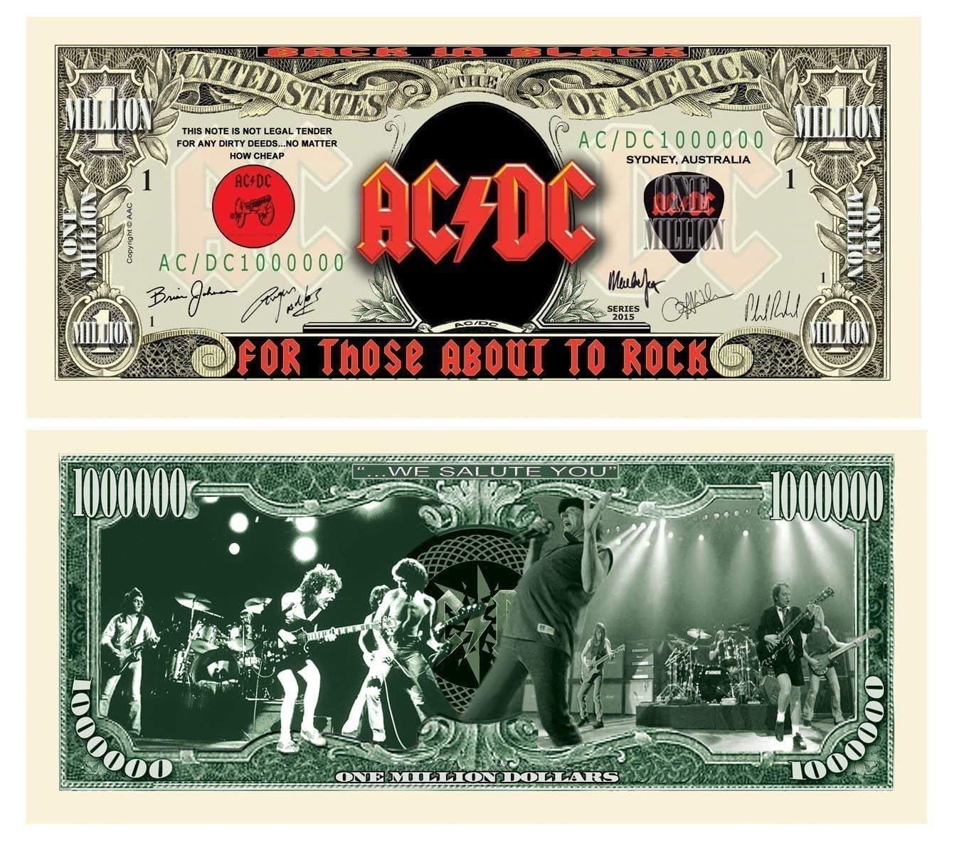 50 AC/DC Million Dollar Bills with Bonus “Thanks a Million