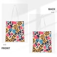 thumbnail image 4 of Canvas Bag Tote Bag Shopping Bag 16×15in Can Be Carried By Hand And Can Be Used For Daily Travel Such As Shopping And Going To Work Leopard Print Pattern Rainbow_1, 4 of 8