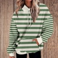 thumbnail image 4 of Idoravan Striped Sweatshirts for Women Oversized Women's Loose Fitting Hooded Long Sleeved Hoodie Sports Top with Frant Pocket Army Green L, 4 of 8