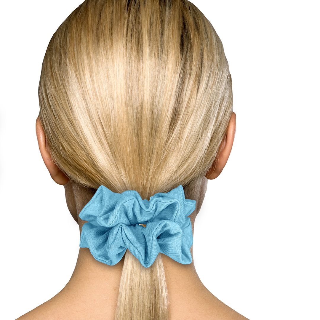 Scrunchies Cotton Knit Jumbo Size 3-Pack Ponytail Holder Made in USA Scrunchie King Blue Light
