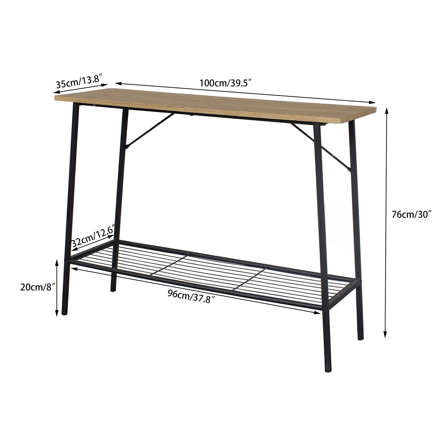 Resenkos 39.5" Wooden Console Sofa Table, Entryway Table with 2-Tier Mesh Storage Shelves,Beige Resenkos 39.5" Wooden Console Sofa Table, Entryway Table with 2-Tier Mesh Storage Shelves,Beige
