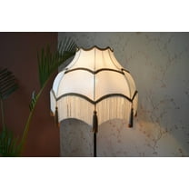 BespokeByNikita White Fringe Square Lamp Shade
