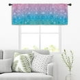 thumbnail image 5 of Pink Purple Blue Kitchen Curtain Valance 54W x 18H Rod Pocket Unicorn (No Glitter) Girls Ombre Princess Turquoise Window Treatment for Living Room Bedroom Bathroom, 5 of 5