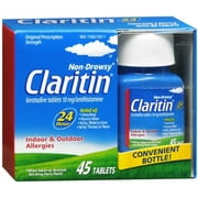 Claritin 24Hr Allergy Medicine Antihistamine 10mg Tablets, 45 ct, 3 Pack