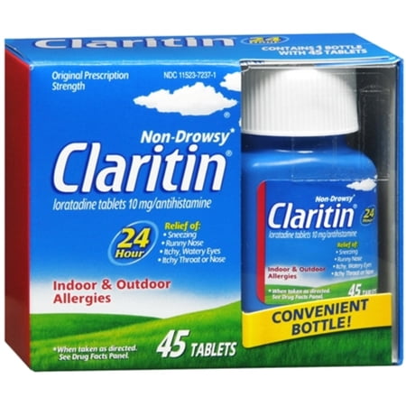Claritin 24Hr Allergy Medicine Antihistamine 10mg Tablets, 45 ct, 3 Pack