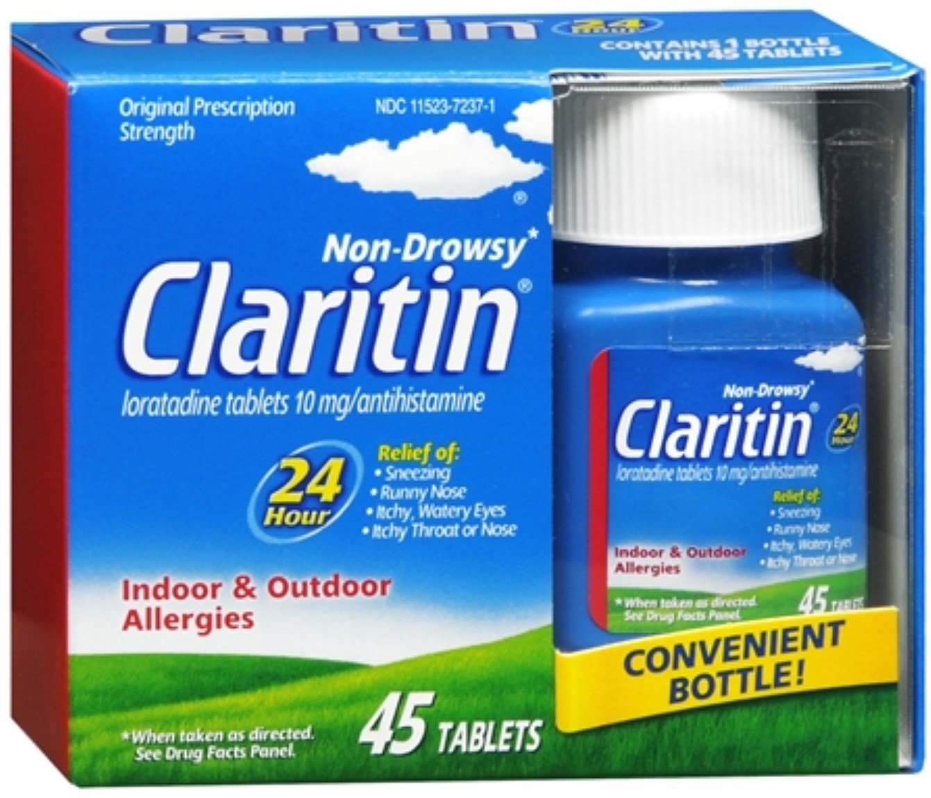 Claritin 24Hr Allergy Medicine Antihistamine 10mg Tablets, 45 ct, 3 Pack