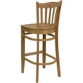 thumbnail image 5 of Flash Furniture 2 Pk. HERCULES Series Vertical Slat Back Natural Wood Restaurant Barstool, 5 of 8