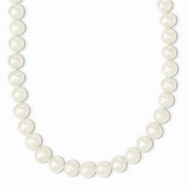 9-10mm White Semi-round Freshwater Cultured Pearl Endless Necklace