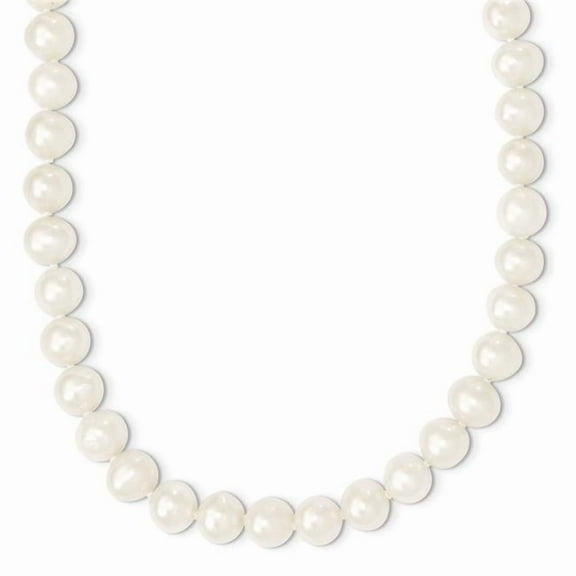 9-10mm White Semi-round Freshwater Cultured Pearl Endless Necklace