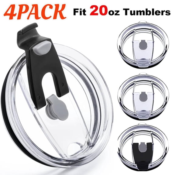 Tumbler Lids Spillproof 20 oz, 4-Pack Splash Resistant Lid Coffee Mug and More Cooler Cup,Covers for 20 Ounce Tumbler