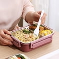 thumbnail image 2 of Boîte à Lunch en Acier Inoxydable à 2 Compartiments, Contenant Portable pour Préparation de Repas avec Couvercle Sécurisé, Compatible Micro-Ondes, 2 of 6