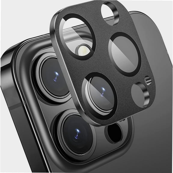 for iPhone 14 Pro/iPhone 14 Pro Max Camera Lens Protector,Matte Alloy Metal Glass Camera Screen Protector Scratch Resistant Cover Accessories 2022, Black