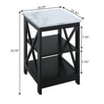 thumbnail image 3 of Convenience Concepts Oxford End Table with Shelves, White Faux Marble/Black, 3 of 4