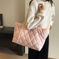 thumbnail image 1 of Bolso de mano acolchado con diamantes para mujer, bolso de mano hinchado de gran capacidad, bolso de citas diario, 1 of 8