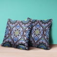 thumbnail image 4 of Bohemian Mandala Vector Throw Pillow with Removable Cover in Blue Green White 16x16, 4 of 5