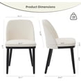 thumbnail image 3 of Set de Two Beige Tela cm de Profundidadining Chairs con Upholstered Cushions Natural Madera Legs y an Ergonómico Curved Back para Kitchen Settings, 3 of 7