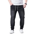 thumbnail image 3 of Dvprdro Mens Denim Sweatpants Elastic Waist Open Bottom Drawstring Sweat Pants Casual Athletic Trousers Washed Joggers with Pocket, 3 of 7