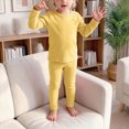 thumbnail image 2 of HFHAPW Toddler Boys Girls Pajama Sets Long Sleeve Top with Pants 2 Piece Pjs Set Fall Winter Sleepwear, 2 of 5
