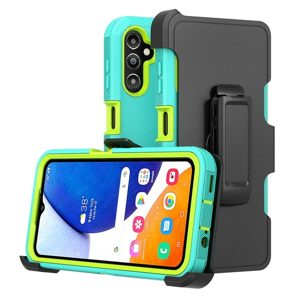 TASHHAR Samsung Galaxy A14 5G Case with Belt Clip Holster Military Grade Heavy Duty Protection 3 in 1 Shockproof Armor Rugged Durable for Galaxy A14 5G Phone - Green Yellow