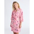 thumbnail image 2 of Joyspun Women’s Lace Trim Satin Robe, Sizes S-3X, 2 of 4