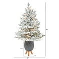 thumbnail image 3 of Nearly Natural 45in. Flocked Fraser Fir Artificial Christmas Tree with 200 Warm White Lights and 481 Bendable Branches in Gray Planter with Stand, 3 of 6