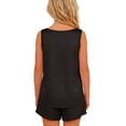 thumbnail image 4 of Cethrio Girls Summer Pajama Sets, Sleeveless 2-piece Casual Comfy Girls' Sleepwear Black Size 10-12, 4 of 7