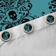 thumbnail image 4 of jejeloiu Damask Victorian Flower Black Out Curtains,Halloween Skleleton Curtains Pack of 2 (42x63 Each),Cyan Black Bedroom Curtains For Men Women,Lightweight Room Decorative, 4 of 6