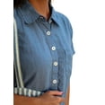 thumbnail image 3 of XXLvision Womens Plus Size Cotton Linen Short Sleeve Pockets T-Shirt Mini Dress, 3 of 4