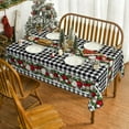 thumbnail image 2 of Christmas Tablecloth 60 84 Inch Rectangular, Christmas Ball Ornaments Black Bufalo Plaid Washable Table Cover For Party Picnic Dinner Decor, 2 of 6