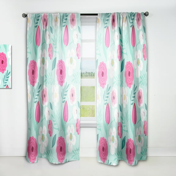 Designart 'Blossom Pink XV' Modern & Contemporary Curtain Panel