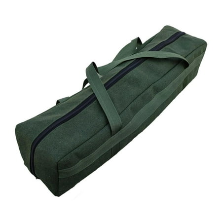 Tent Pole Storage Bag Canvas Zippered Large Capacity Handbag for Outdoor Camping Travel Fishing