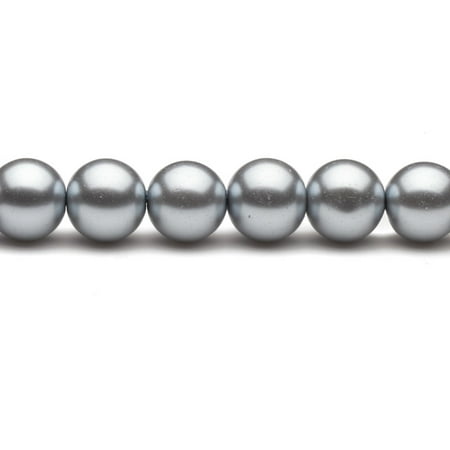 14mm Mercury Round Glass Pearl 30-Bead Count