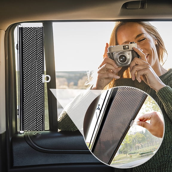 AOMXGD Car Side Window Sun Shade, Retractable Roller Car Window Shades UV Protection, Clip-On Sunshade for Rear Side Window, 30" x 16" Vehicle Sun Protection Shade