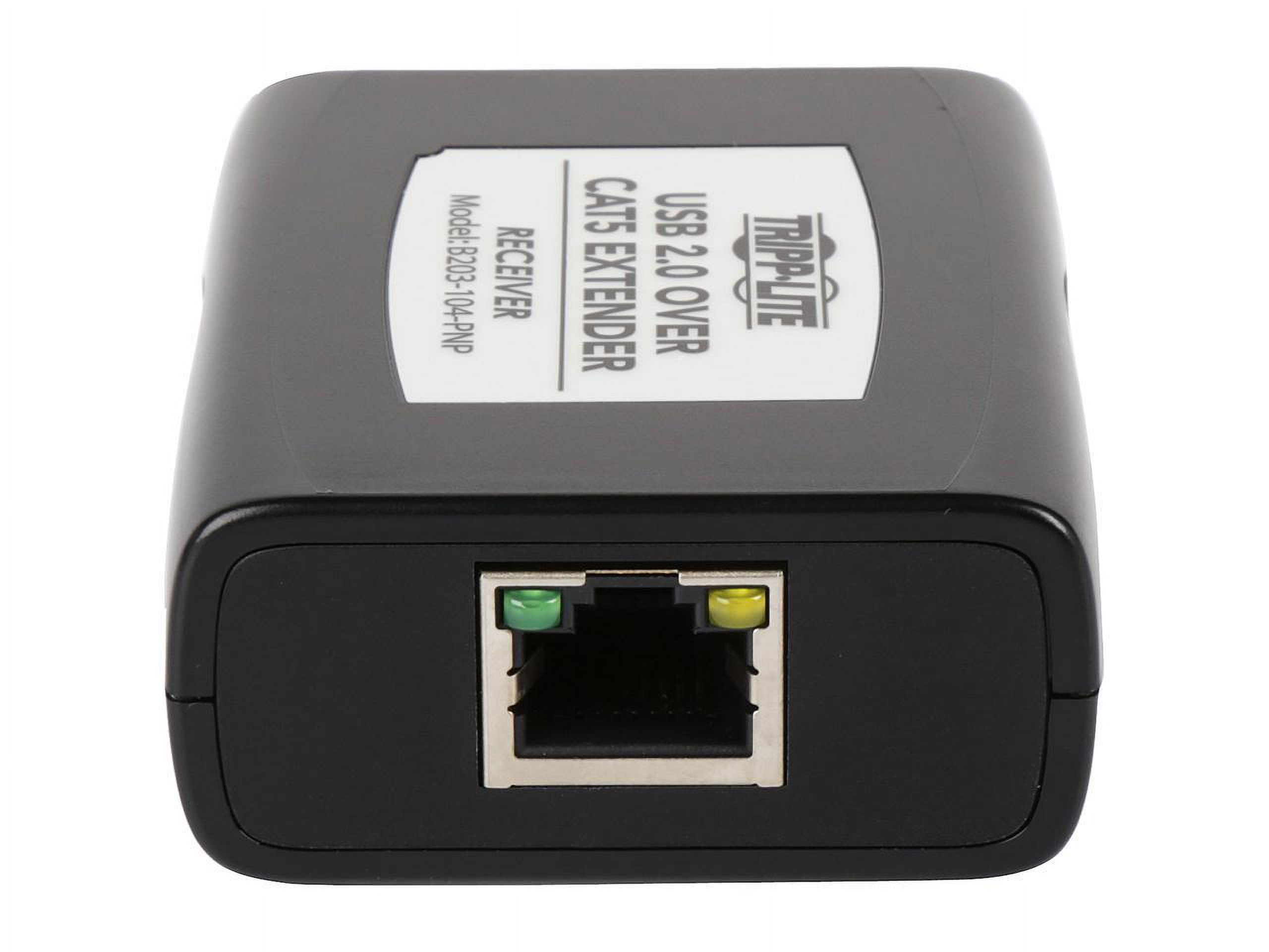 Tripp Lite 4-Port USB 2.0 over Cat5/Cat6 Extender Hub Kit, Transmitter & Receiver, Hi-Speed USB-A Up to 164 ft. (B203-104-PNP) - image 2 of 5