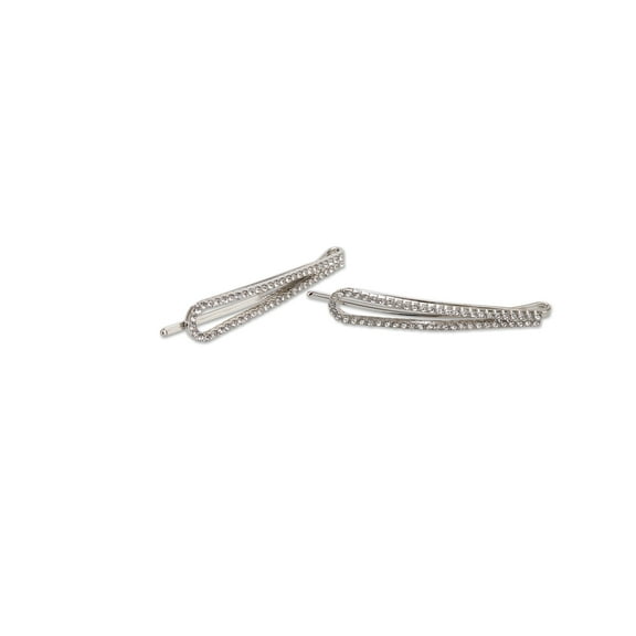 Allure Rhinestone Bobby Pin, 2 Pack - Silver