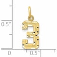 thumbnail image 2 of 10K Yellow Gold 10Ky Casted Small Diamond-Cut Number 3 Charm (20 X 7) Made In United States -Jewelry By Sweet Pea, 2 of 5