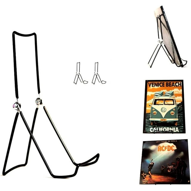 Kingdom Solutions Hecho En Ee. Uu. Paquete De 2 Caballetes De Metal Ajustables, Resistentes Y Duraderos Para Exhibir Libros, Marcos, Placas De Cómics Y Más, Únicos En El Mercado