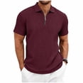 thumbnail image 3 of PBNBP Polos Shirts for Men,Mens Jacquard Knitted Polos Shirts Quarter Zip Polos T Shirt Short Sleeve Regular Fit Shirt for Summer, 3 of 10
