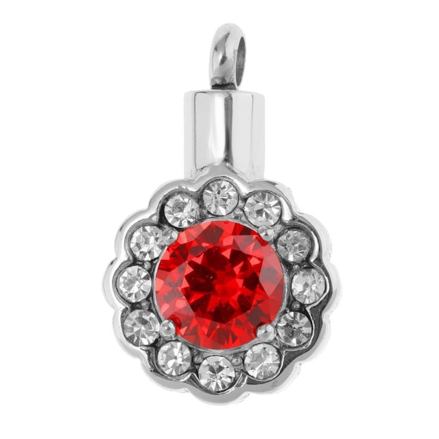 Colgante con soporte para cenizas de cristal de acero inoxidable resistente al agua Hugo Rojo Colgante conmemorativo del animal doméstico