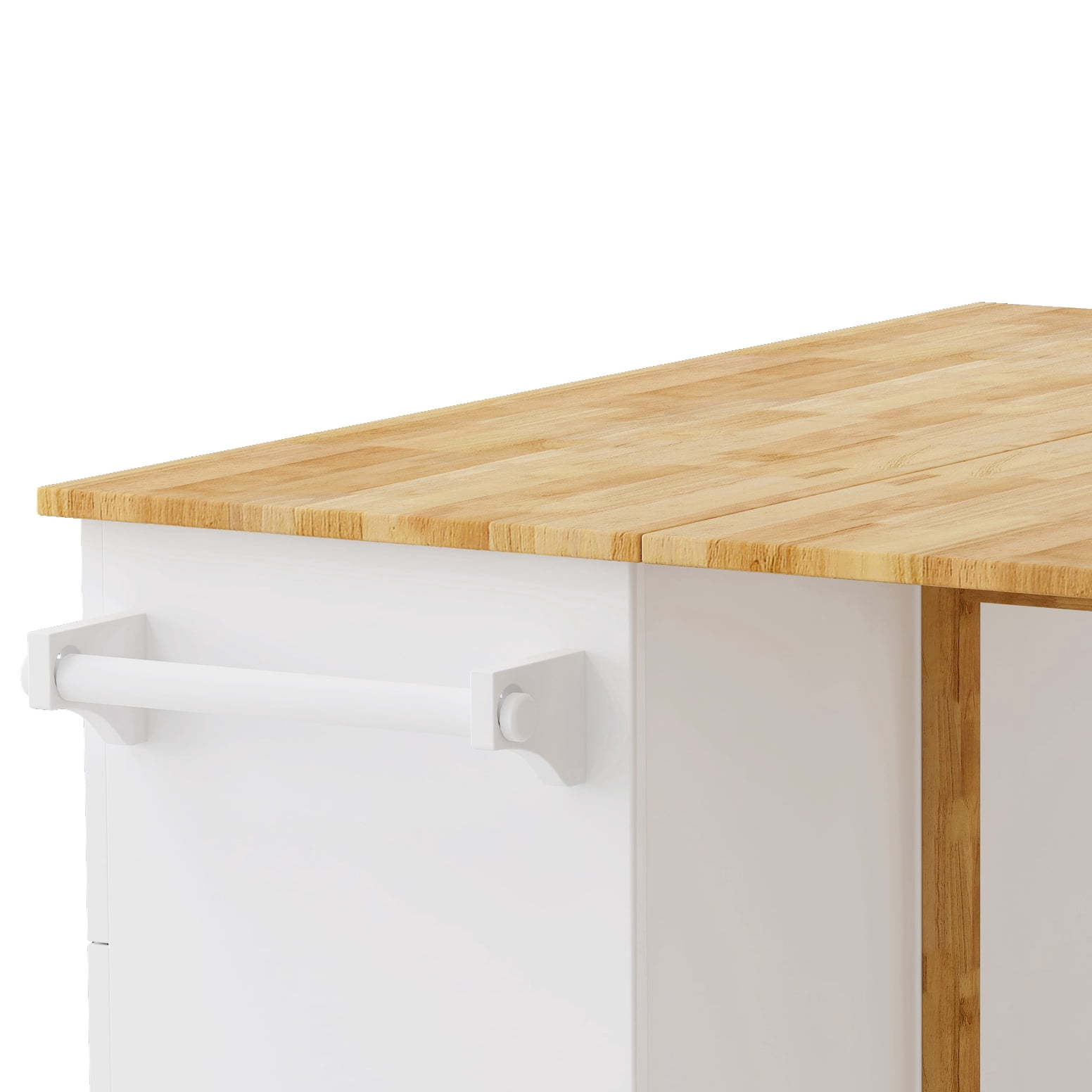 Kitchen Island Cart with 2 Door Cabinet and Three Drawers, 43.31 Inch Width with Spice Rack, Towel Rack
