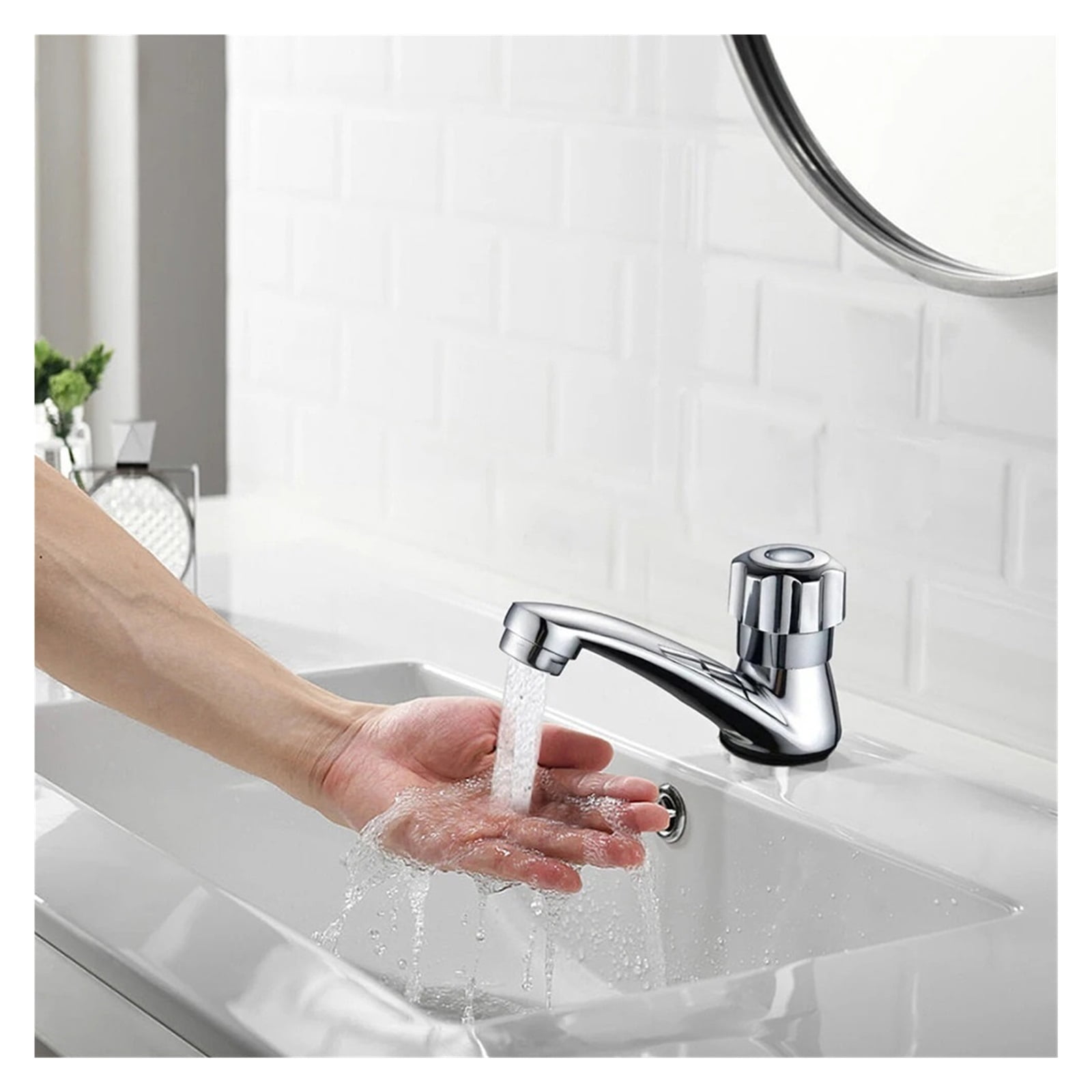 1pc Cold Only Basin Faucet Bathroom Wash Basin Faucet Single Hole Cold Tap for Home Hotel ,Tankless Design