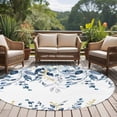thumbnail image 5 of Navy Blue Eucalyptus Leaves Round Living Room Rugs 8 ft, Farm Plant Country Watercolor Washable Large Area Rug with Non-Slip Sturdy Edge Binding Round Carpet for Dining Room Kitchen Office, 5 of 9